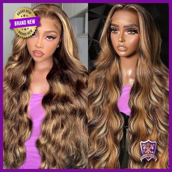 30 Inch Human Hair Lace Front Wig Glueless Pre Plucked Body Wave